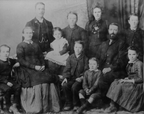 Standing: William and Ann Guilford with her parents William and Mary Benbow (seated) and their Guilford children; 1880c