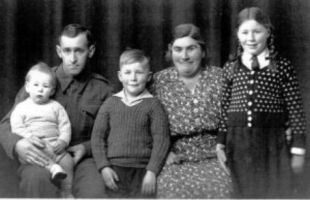 Parents Bert and Gwen Davie with Baby Terry, Tom and Marilyn