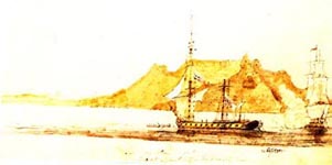 Painted by Lt. Edward Riou, Captain of the Guardian