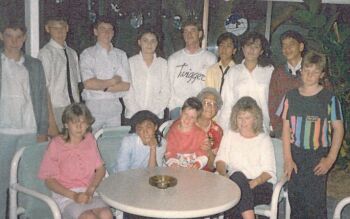 Mary Houghton surrounded by some of her grandchildren