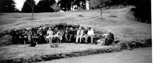 Morning tea - the working party at Memorial Park