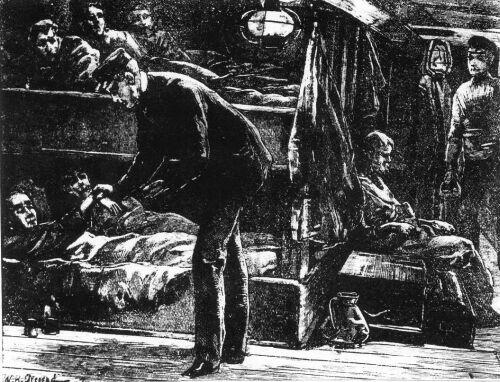 Hospital on emigrant ship. Ref. London Illustrated Times