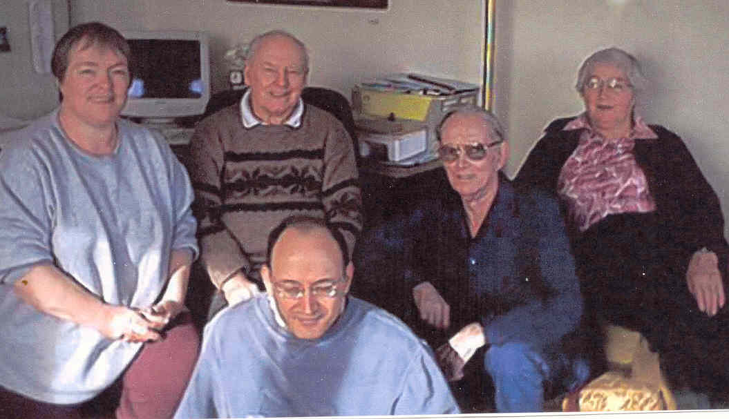 Daughter Bronwen, brother-in-law Don, Alf, sister Queenie; Front on-in-law Gary